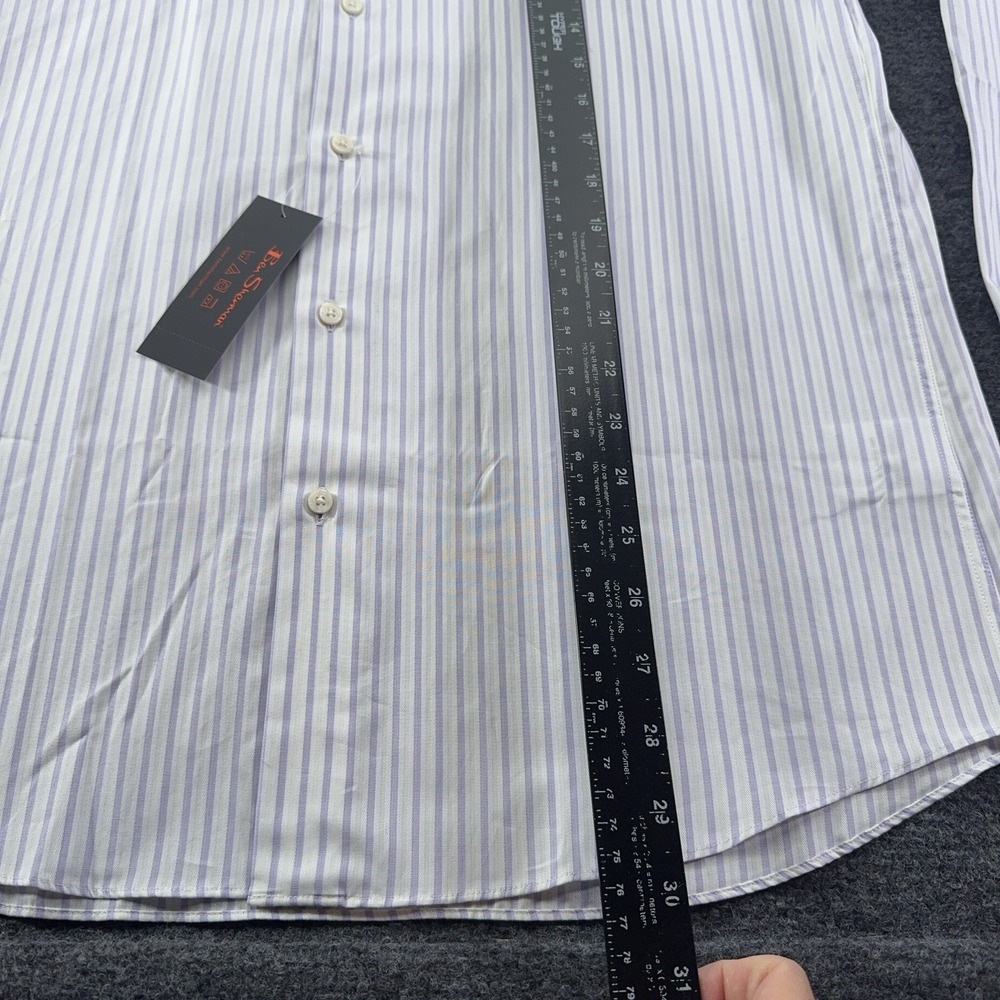 Ben Sherman Mens 16 34/35 Lavender Striped Button Down Slim Fit NWT - Picture 12 of 12